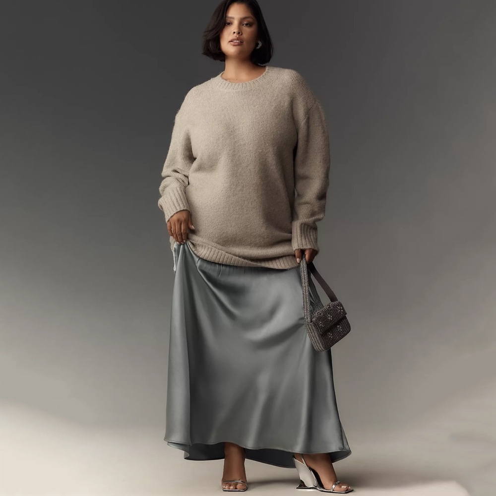NWT Anthropologie Long Sleeve Twofer Sweater Slip Midi Dress Size 2X